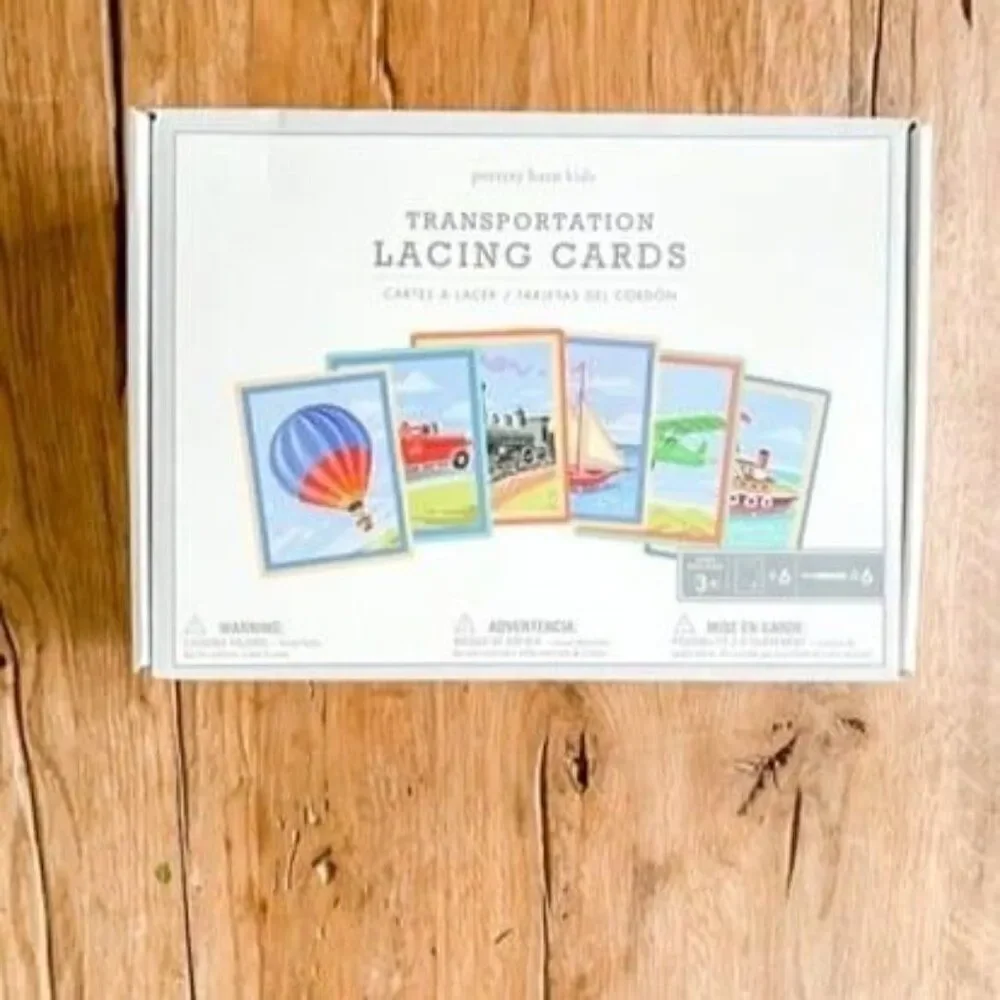 NEW! Pottery Barn Kids - Transportation Lacing Cards